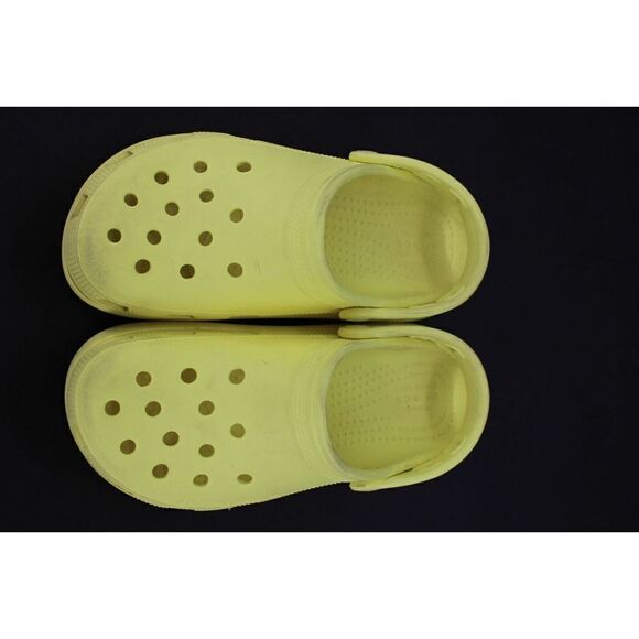 CROCS CLASSIC CRUSH CLOG iconic crocs wedge comfort in yellow Youth 3 Girls - Picture 3 of 11